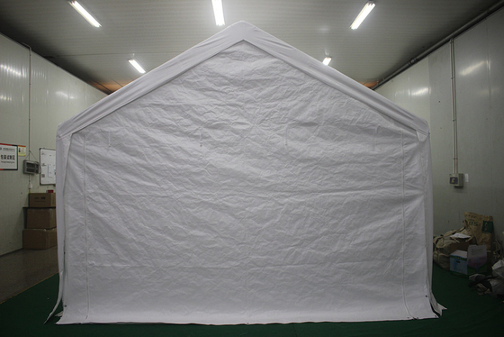 자연 압력 처리 된 목재 종류 야외 400 * 800cm 스트레치 텐트 금속 프레임 마키