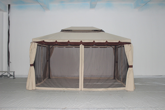 환경 친화적 인 방수 알루미늄 정원 가세보 모기장과 측면 벽 3x4m