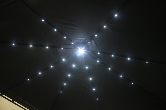 강철 프레임 3x3x2.7M 둥근 야외 Patio Canopy 파티 가제보 디자인 정원/외관
